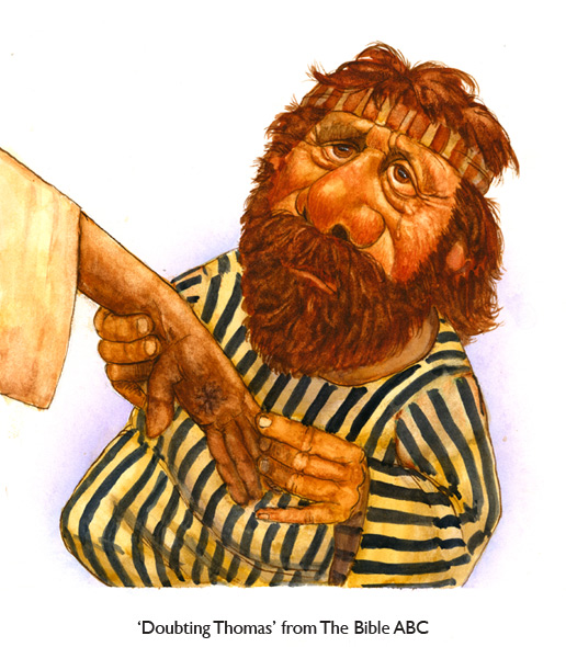 ‘Doubting Thomas’ One of my favorite Bible characters… whom I greatly enjoyed illustrating.